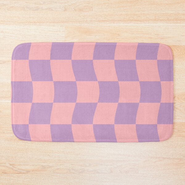 Item preview, Danish Pastel Pink Purple Wavy Checkerboard Pattern designed and sold by JessicaAmber.