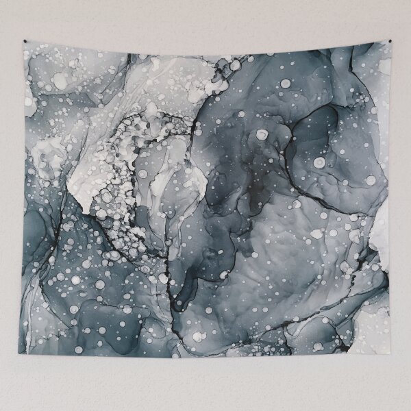 Item preview, Icy Payne's Grey Abstract Bubble / Snow Painting designed and sold by Elizabeth  Karlson.