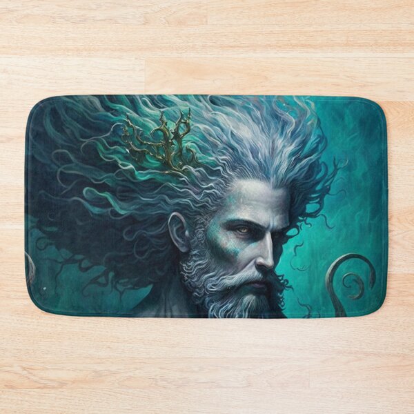 Item preview, Majestic Merman with Mesmerizing Mane of Blue and Sea Green designed and sold by Dragonstrom.