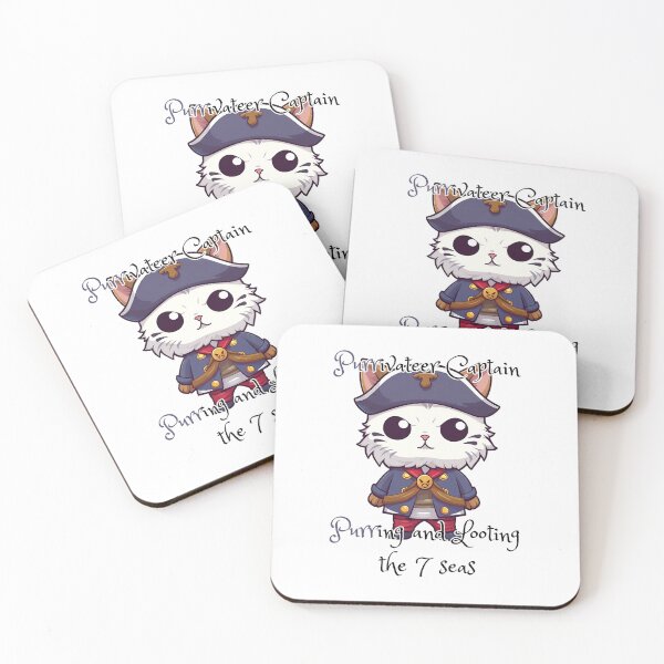 Item preview, Captain Mariner Meowscade the Pirate (with text) designed and sold by PinotTeez.