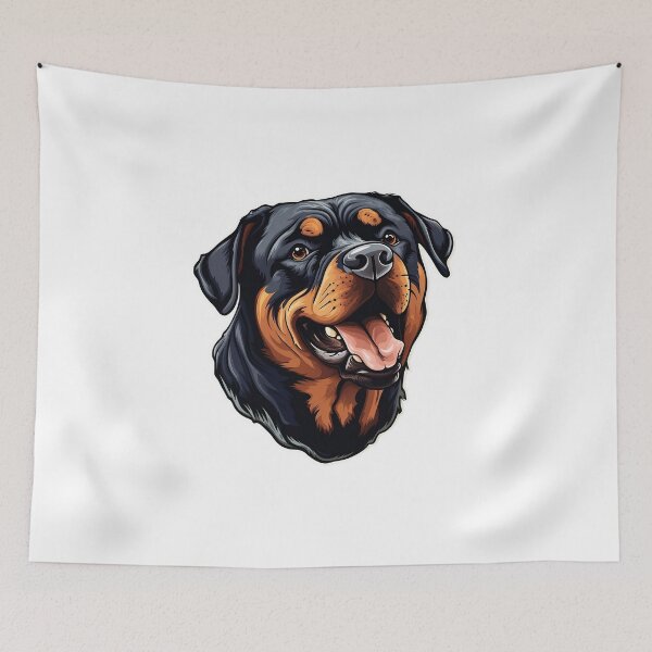 Aperçu de l'œuvre Illustration d'un adorable Rottweiler créée et vendue par StephyCreative.