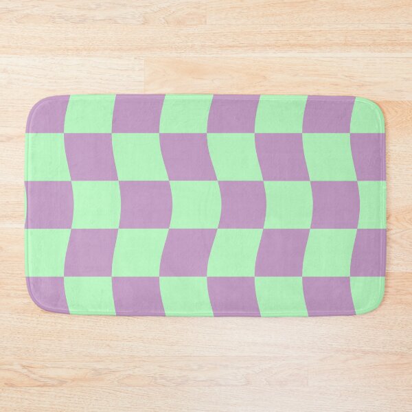 Item preview, Danish Pastel Purple Green Wavy Checkerboard Pattern designed and sold by JessicaAmber.