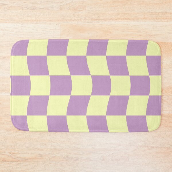 Item preview, Danish Pastel Purple Yellow Wavy Checkerboard Pattern designed and sold by JessicaAmber.