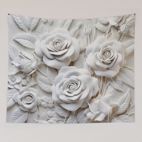 Item preview, 3d roses white ivory carved marble  look  designed and sold by Inktown.