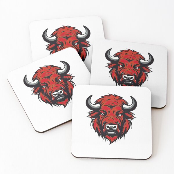 Item preview, red bison face designed and sold by normal-design.