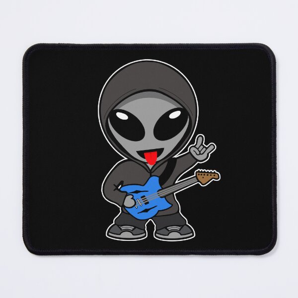 Item preview, Rock On Gray Space Alien Playing Electric Guitar designed and sold by SpaceAlienTees.