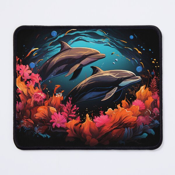 Item preview, Two Dolphins Swimming Underwater designed and sold by candlewithhare.