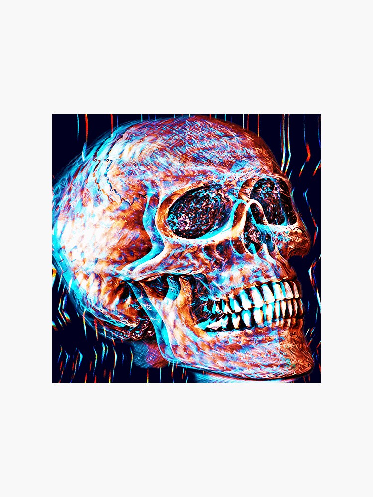 Grunge 3D Skull  Sticker for Sale by vellikhor