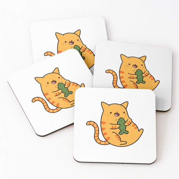 Item preview, Kawaii Cat With A Fish Snack designed and sold by kawaiilife.