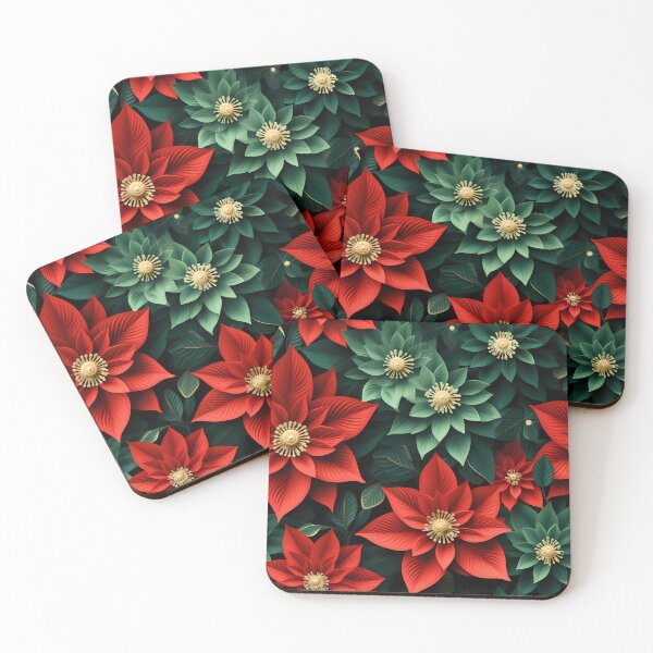 Item preview, beautiful poinsettias wallpaper  designed and sold by Kyle Peters.