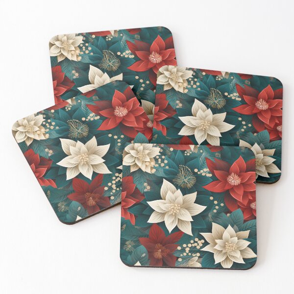 Item preview, beautiful flower wallpaper poinsettias designed and sold by Kyle Peters.