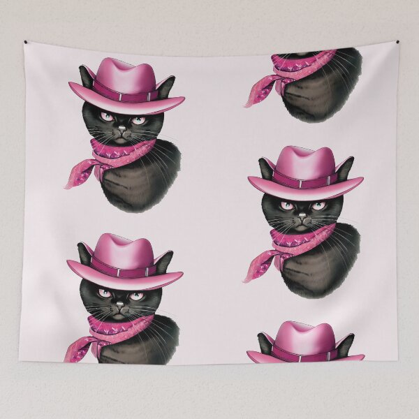 Artikelvorschau, Pinke Cowboy-schwarze Bombay-Katze entworfen und verkauft von pocketart2023.