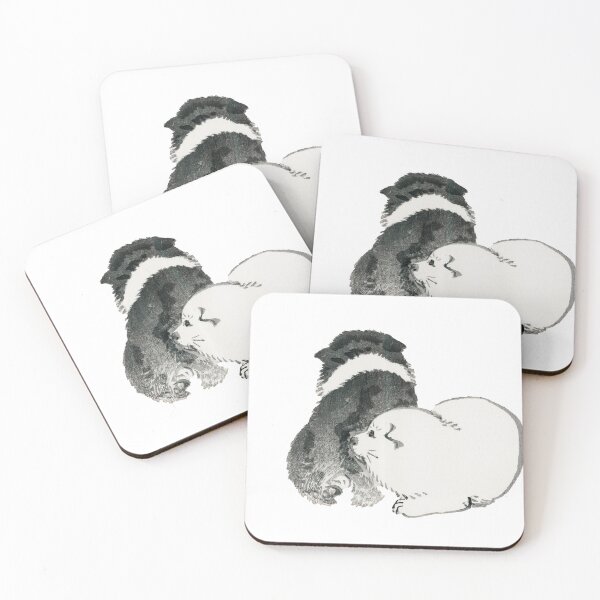 Item preview, Black and white puppies by Kōno Bairei designed and sold by 5b2f.
