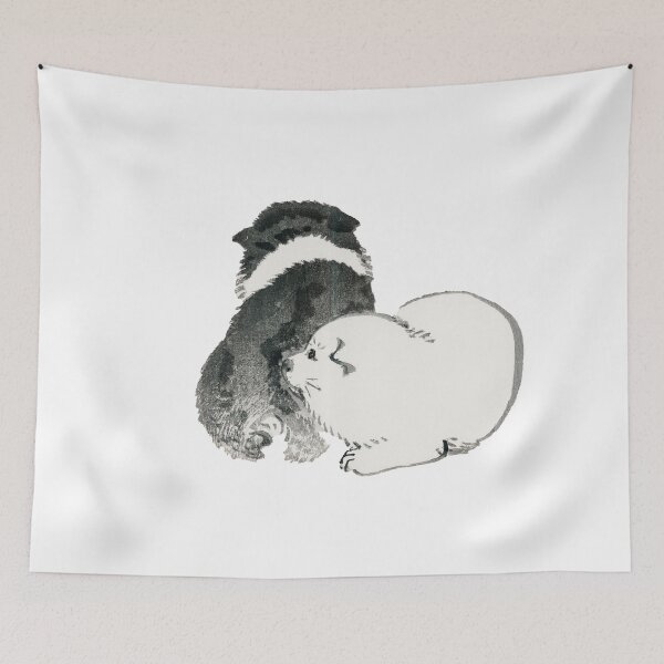 Item preview, Black and white puppies by Kōno Bairei designed and sold by 5b2f.