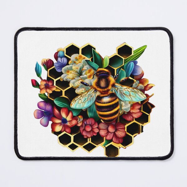 Item preview, Floral Bee Hive, print designed and sold by CUTE see.