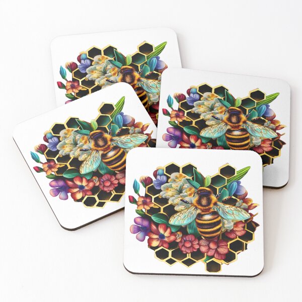Item preview, Floral Bee Hive,  print  designed and sold by CUTE see.