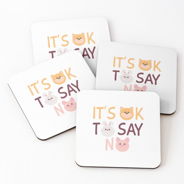 Item preview, Puppy Dog, Bunny Rabbit and Piggy Pig said Its ok to say no! designed and sold by RunSumErrands.