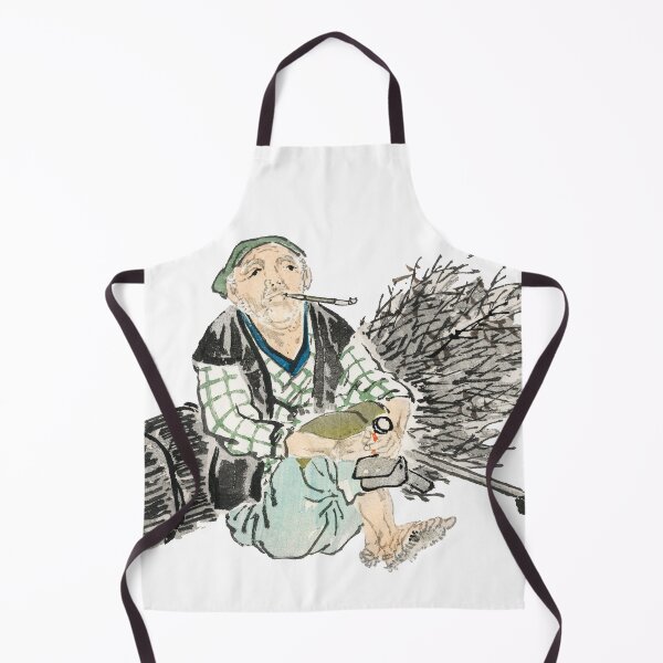 Item preview, Smoking farmer with branches by Kōno Bairei (1844-1895) designed and sold by 5b2f.