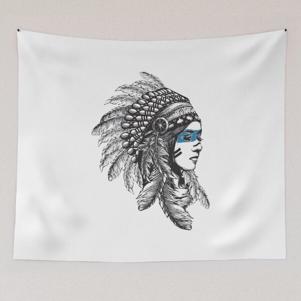 Item preview, Native american woman with headdress designed and sold by TirrellColister.