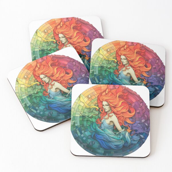 Item preview, classic stained glass art style, colorwheel, nymph, nature, spirit, new age designed and sold by DocPakka.