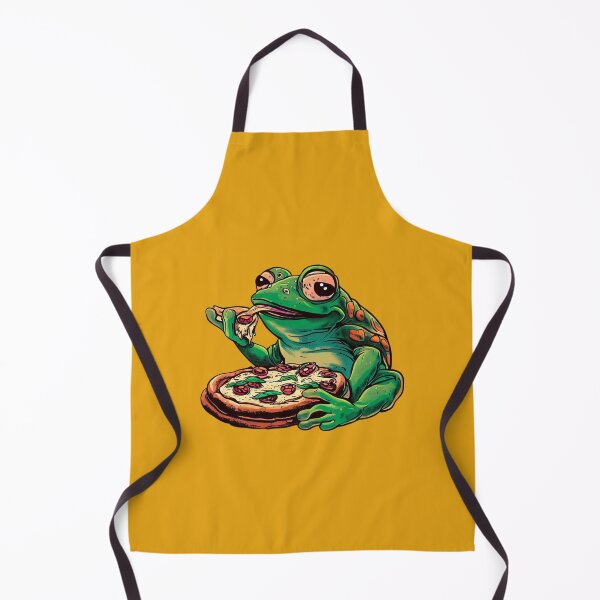 Item preview, Frog eating pizza designed and sold by GroundhogMs.