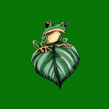 Artwork thumbnail, Frog flying on a leaf by GroundhogMs