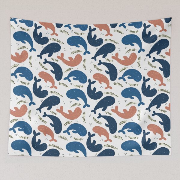 Item preview, Funny Whale Pattern Dark designed and sold by HeartPieces.