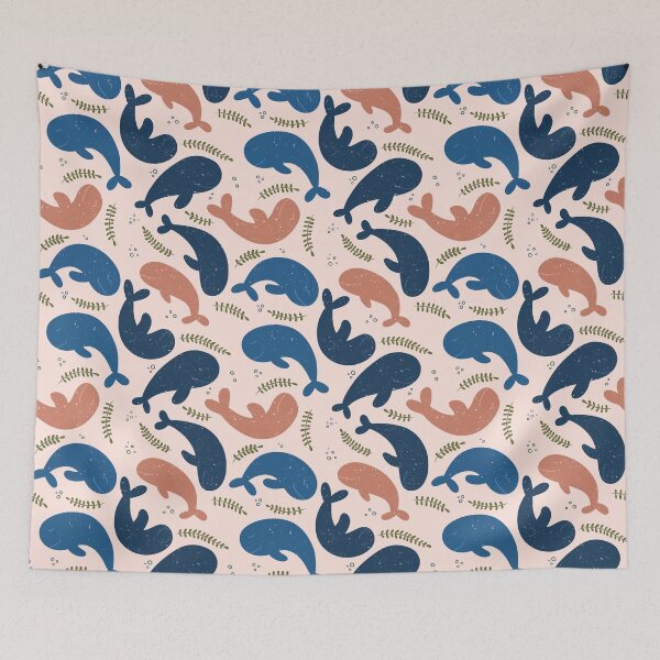 Item preview, Funny whale pattern orange designed and sold by HeartPieces.