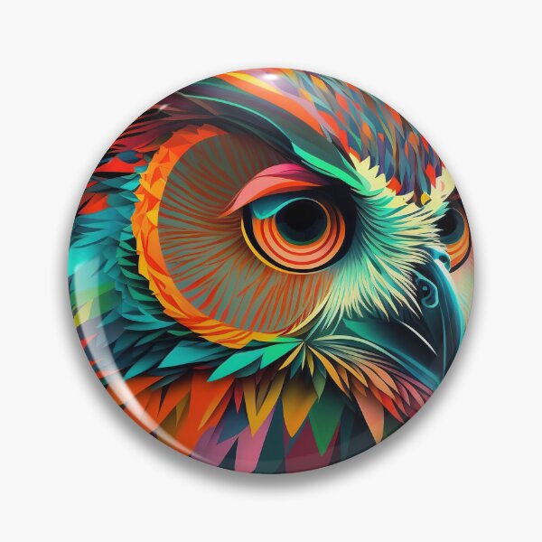 Item preview, Owl Colorful Psychedelic Art designed and sold by Trippinink-.