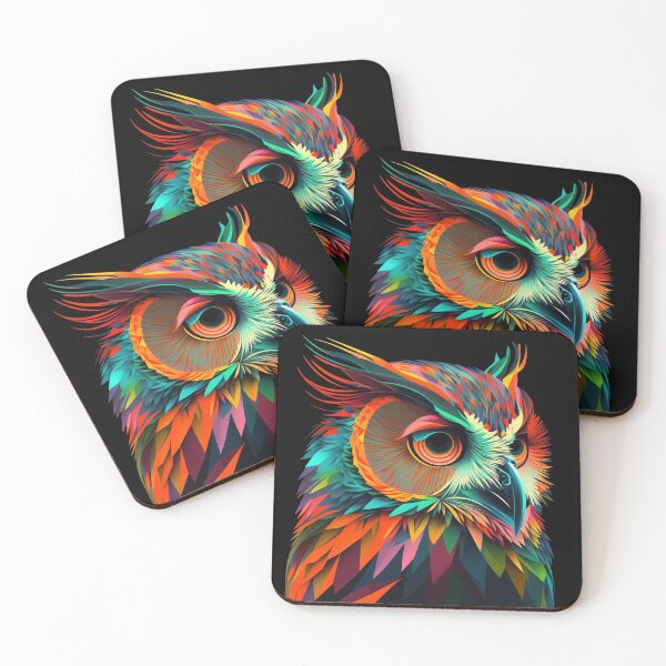 Item preview, Owl Colorful Psychedelic Art designed and sold by Trippinink-.