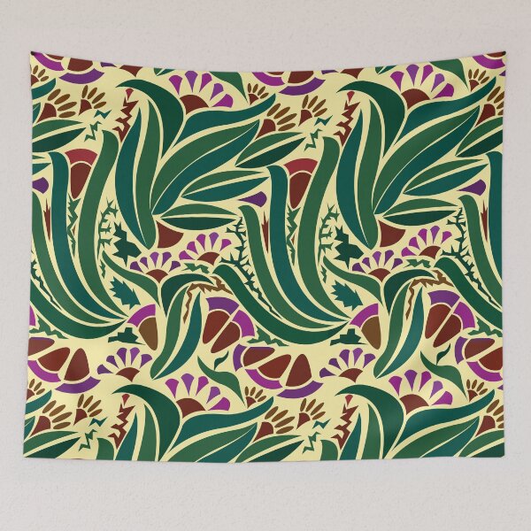 Item preview, Australiana Abstract - on creamy yellow designed and sold by Julia Marshall Felix.