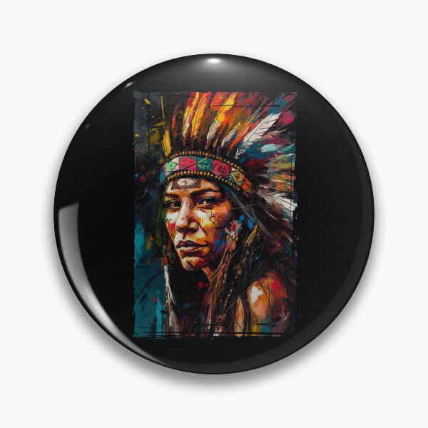 Item preview, Native American woman wearing plume designed and sold by TirrellColister.