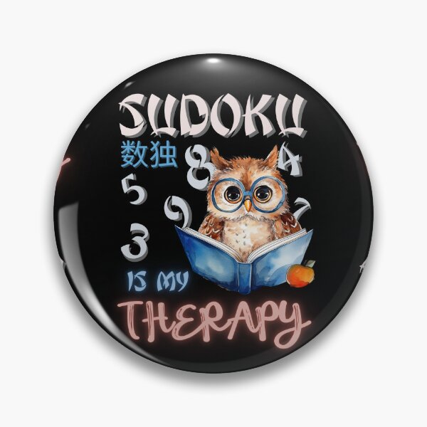 Item preview, Owl Sudoku, Sudoku Is My Therapy, Sudoku Player Gift, Sudoku Game, Sudoku Lover, Puzzle, Board Games, Owl with apple and books designed and sold by PupilLove.