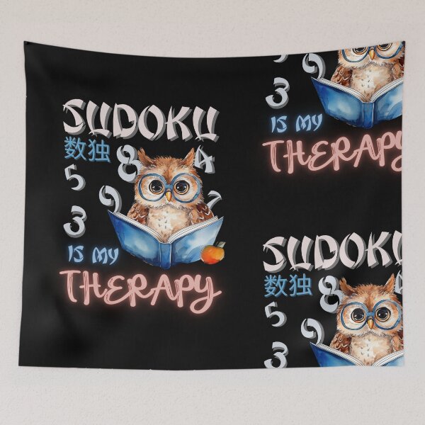Item preview, Owl Sudoku, Sudoku Is My Therapy, Sudoku Player Gift, Sudoku Game, Sudoku Lover, Puzzle, Board Games, Owl with apple and books designed and sold by PupilLove.