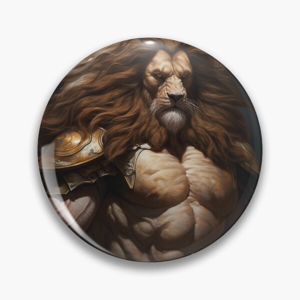 Item preview, Feral Majesty: Lion Fantasy Character in Mycenaean-Inspired Art! designed and sold by calharborne.