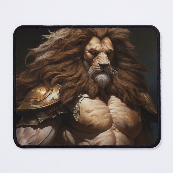 Item preview, Feral Majesty: Lion Fantasy Character in Mycenaean-Inspired Art! designed and sold by calharborne.