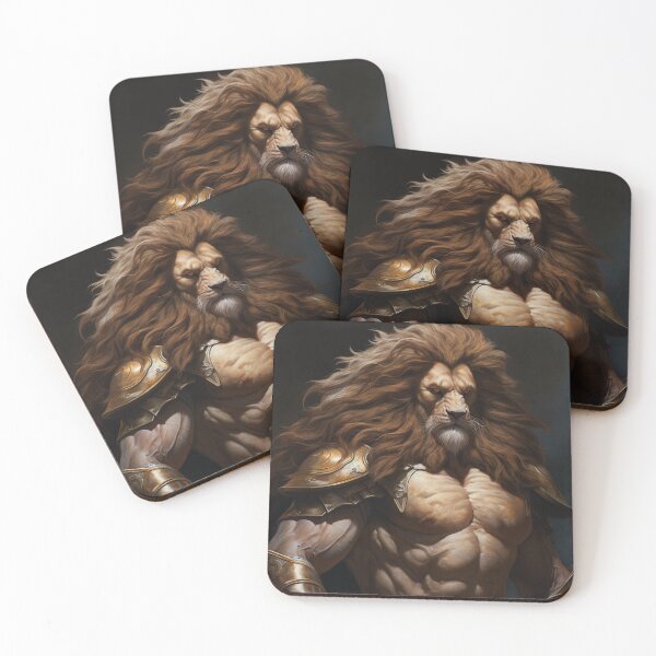 Item preview, Feral Majesty: Lion Fantasy Character in Mycenaean-Inspired Art! designed and sold by calharborne.