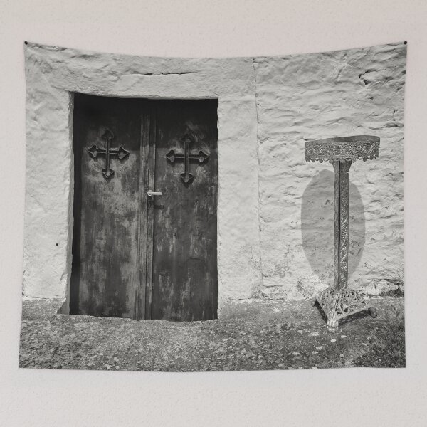 Item preview, The Door of the Church Kastro views 18 bw designed and sold by Jouko Lehto Photography.