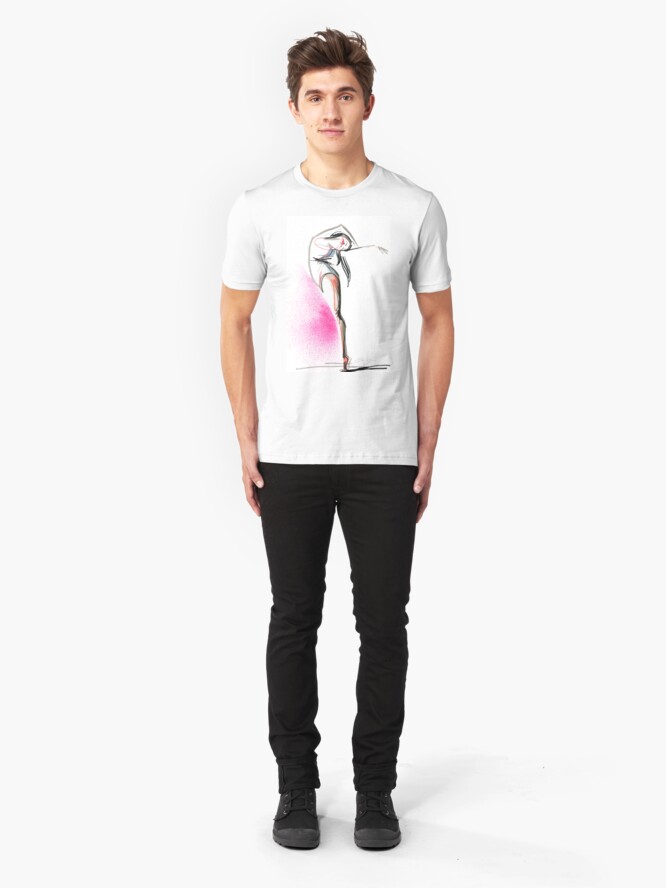 Alternate view of Expressive Dance Drawing Slim Fit T-Shirt