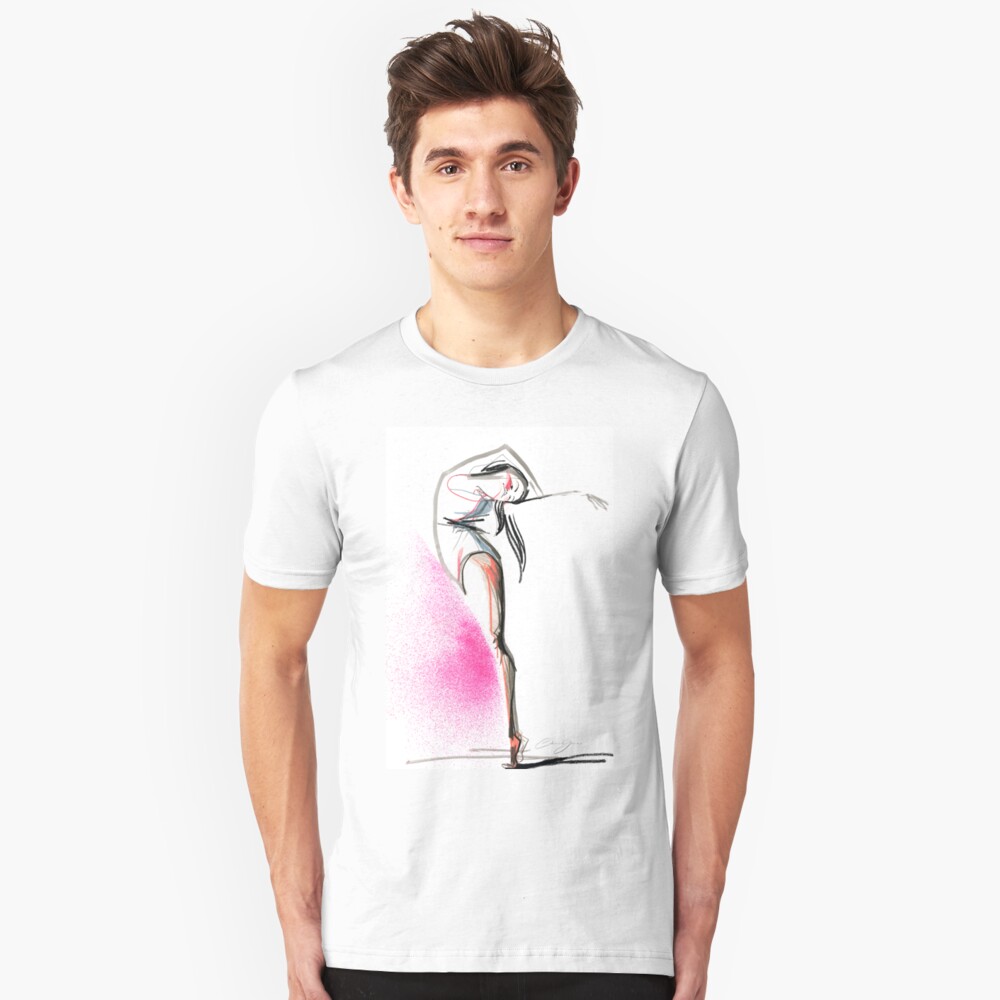 Expressive Dance Drawing Slim Fit T-Shirt