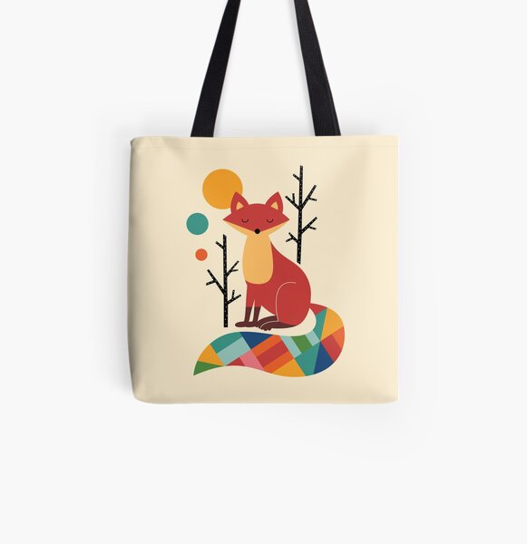 Rainbow Fox All Over Print Tote Bag