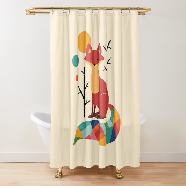 Rainbow Fox Shower Curtain
