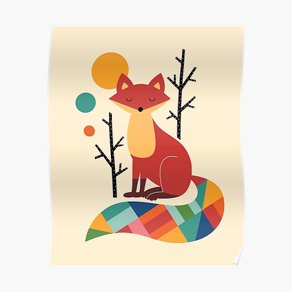 Rainbow Fox Poster
