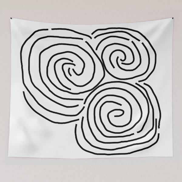 Item preview, Celtic Spiral Irish Roots Black Line Drawing Newgrange designed and sold by ellenhenry.