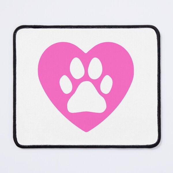 Item preview, Heart shape paw print pink pattern designed and sold by RubyCollection.