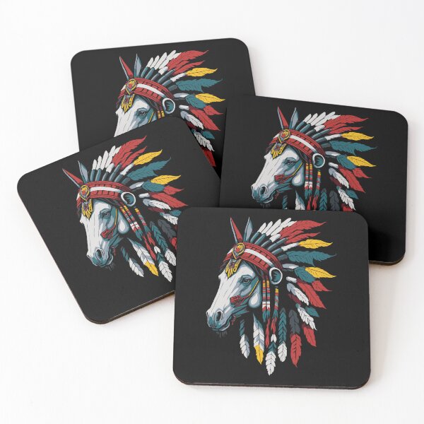 Item preview, Horse with a Native American feather headdress  designed and sold by TirrellColister.