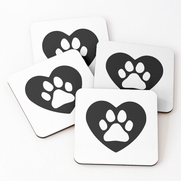 Item preview, Heart with paw black and white pattern designed and sold by RubyCollection.