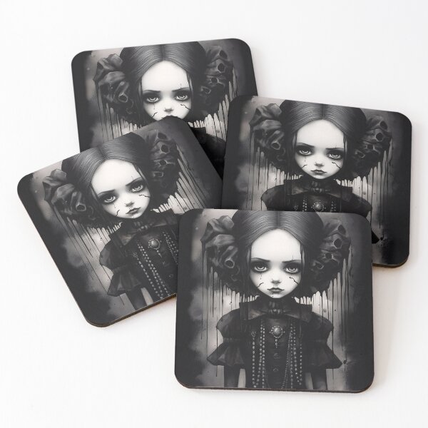 Item preview, Grunge Goth Girl, Creepy Doll Art, Horror Art Black and White, Gothic Aesthetic Wall Decor designed and sold by Eh Plus Designs.