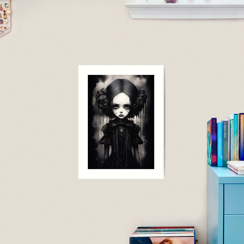 Grunge Goth Girl, Creepy Doll Art, Horror Art Black and White, Gothic  Aesthetic Wall Decor | Art Print