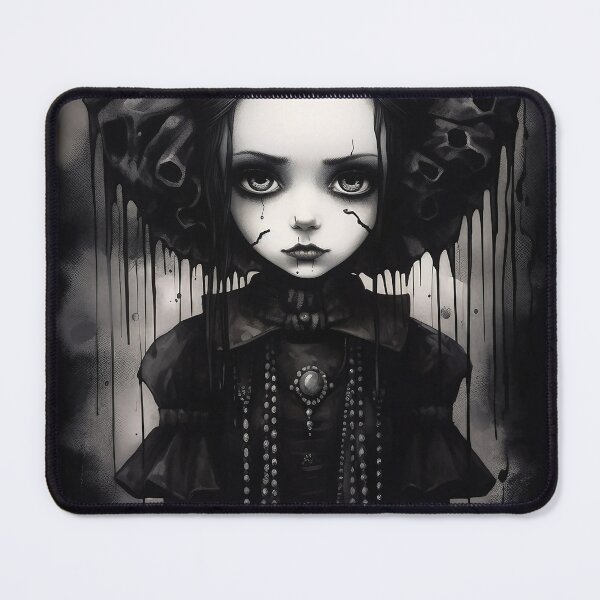 Item preview, Grunge Goth Girl, Creepy Doll Art, Horror Art Black and White, Gothic Aesthetic Wall Decor designed and sold by Eh Plus Designs.